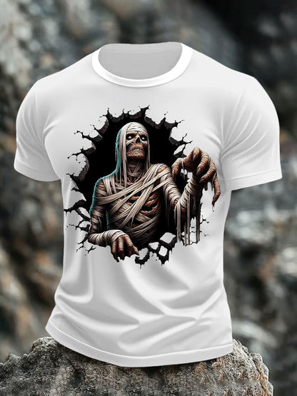 Men's Halloween Skull Print T-shirt