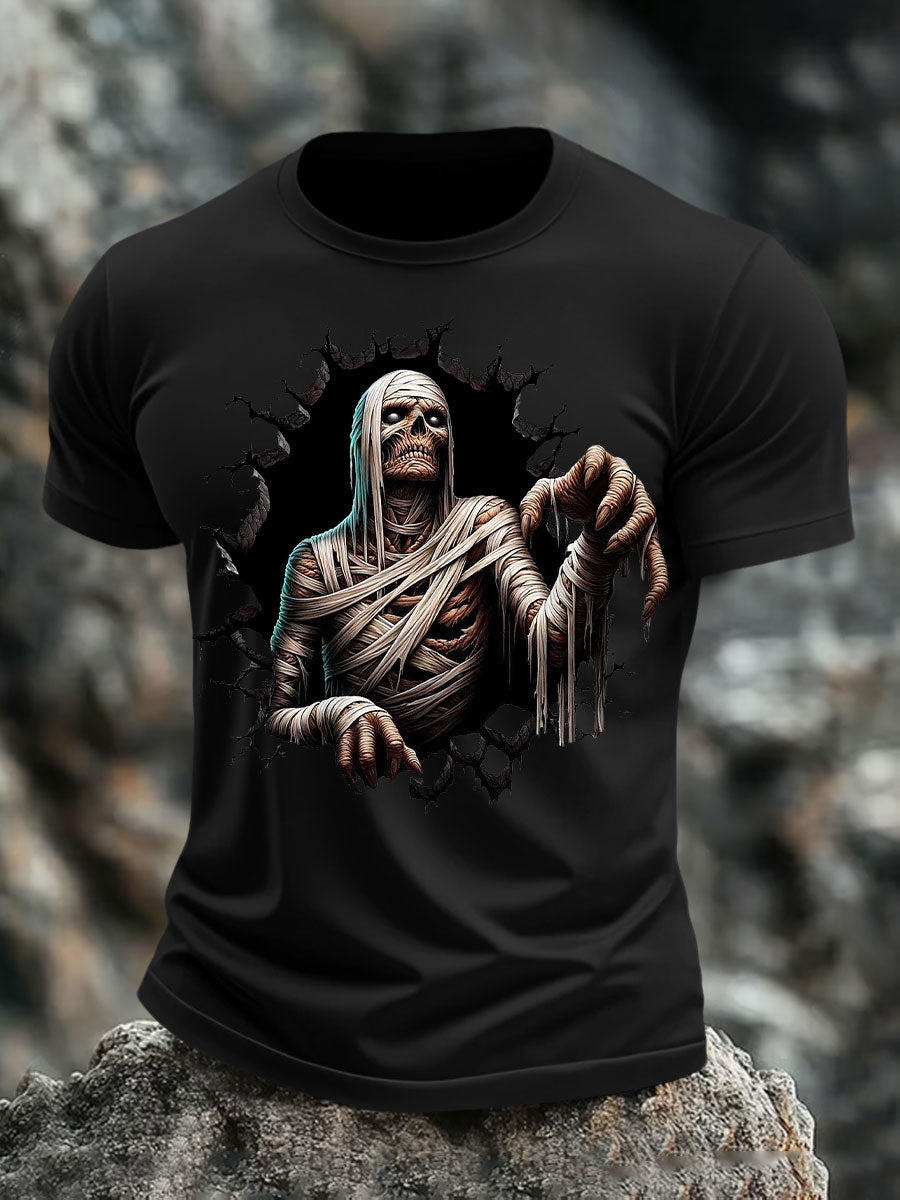 Men's Halloween Skull Print T-shirt
