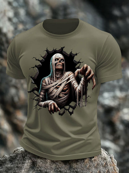 Men's Halloween Skull Print T-shirt