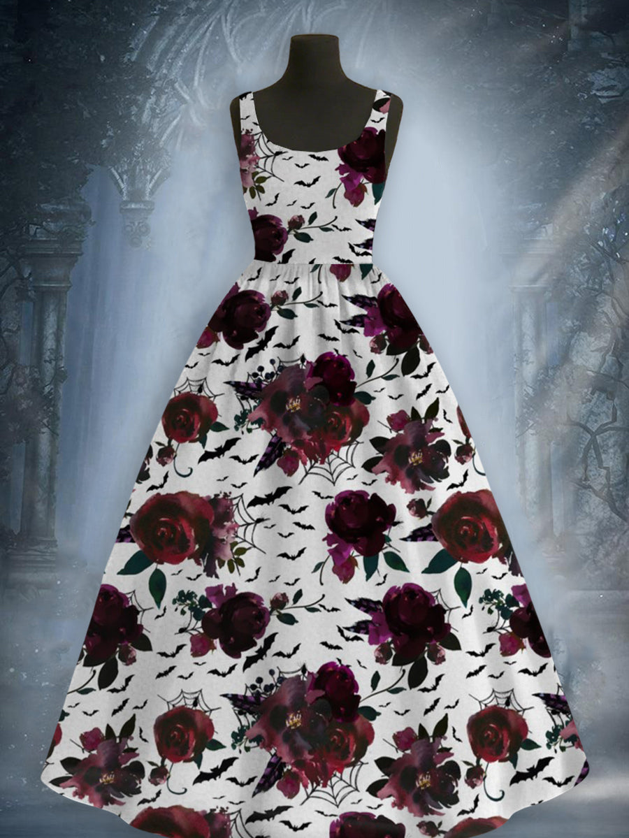 Women's Halloween Printed Elegant Maxi Dress