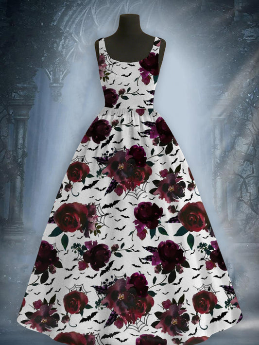 Women's Halloween Printed Elegant Maxi Dress