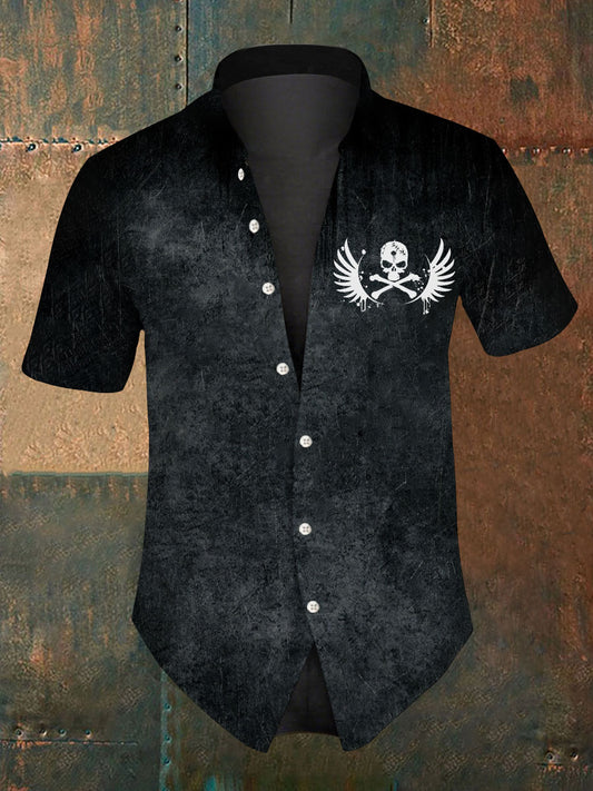 Men's Halloween Skull Short sleeved Shirt