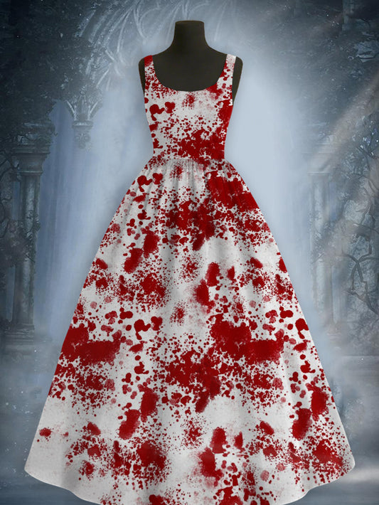 Women's Halloween Printed Elegant Maxi Dress