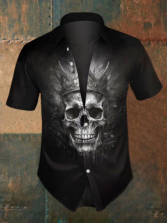 Men's Halloween Skull Short sleeved Shirt