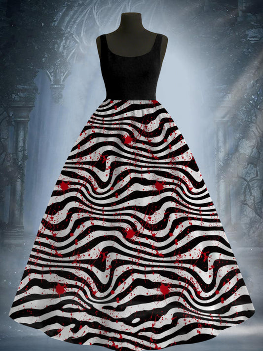 Women's Halloween Printed Elegant Maxi Dress