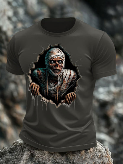 Men's Halloween Skull Print T-shirt