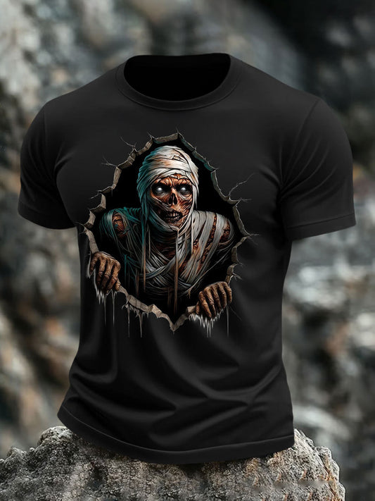 Men's Halloween Skull Print T-shirt