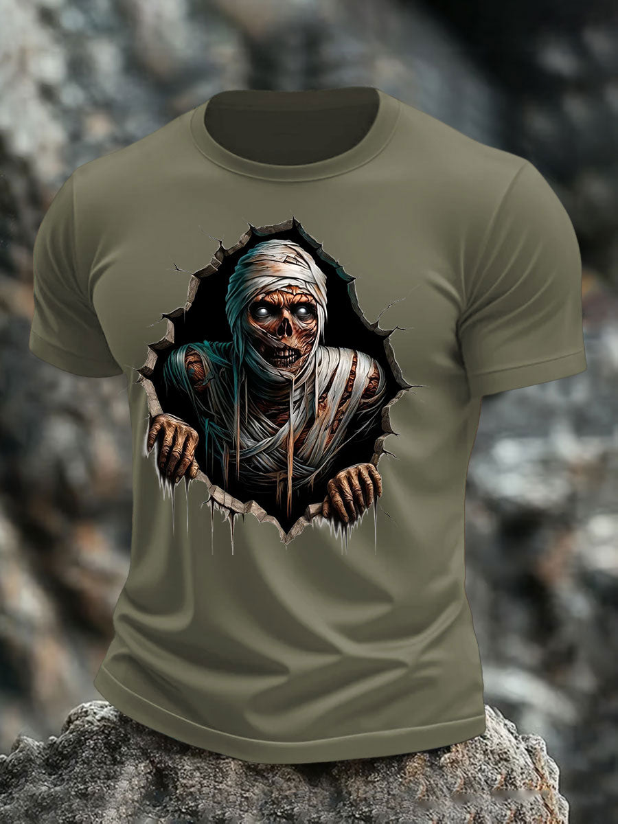 Men's Halloween Skull Print T-shirt