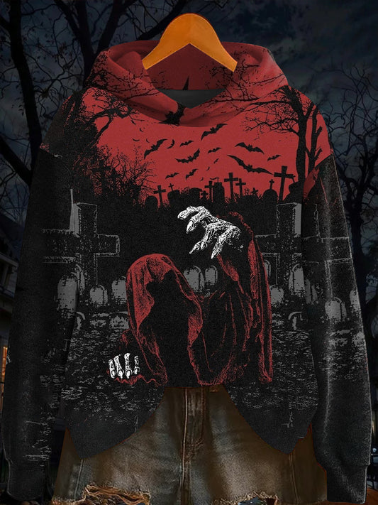 Women's Retro Horror Halloween Long Sleeve Sweatshirt