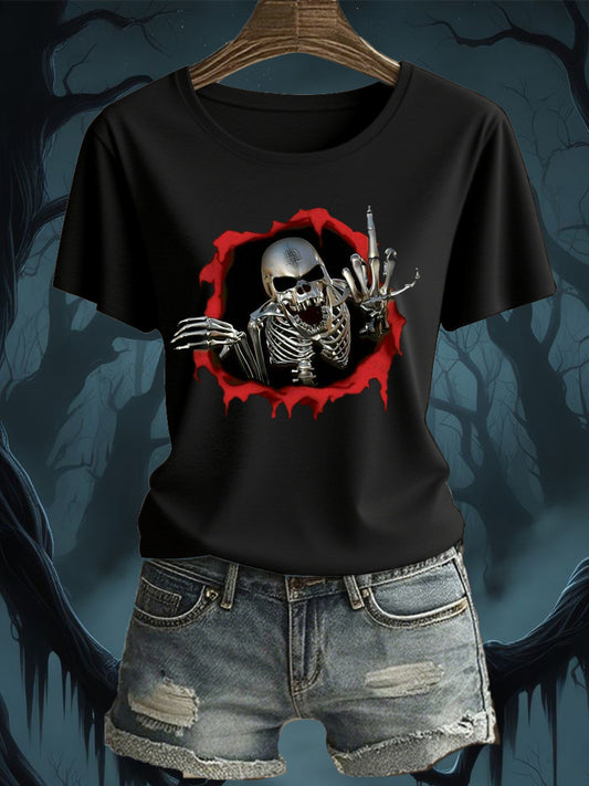 Women's Halloween  Printed T-shirt
