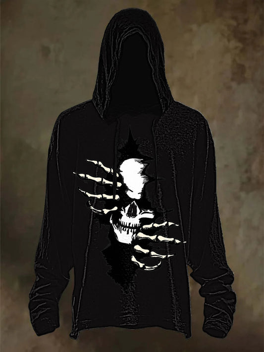 Men's Halloween Printed Long Sleeve Hoodie