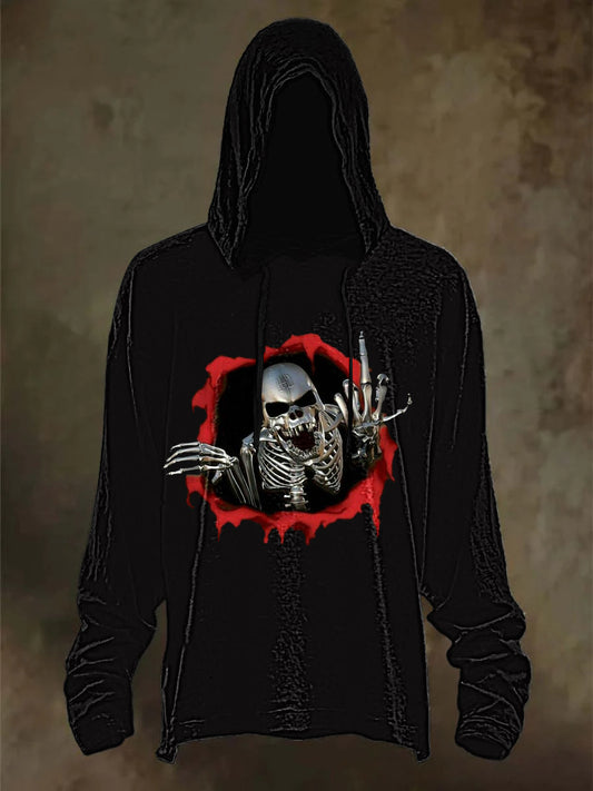 Men's Halloween Printed Long Sleeve Hoodie