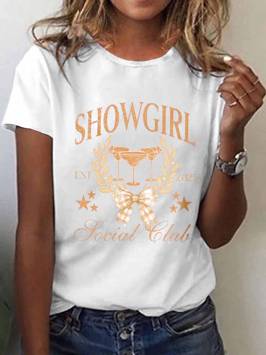Women's Showgirl Social Club 2025 Print Music Fan T-shirt