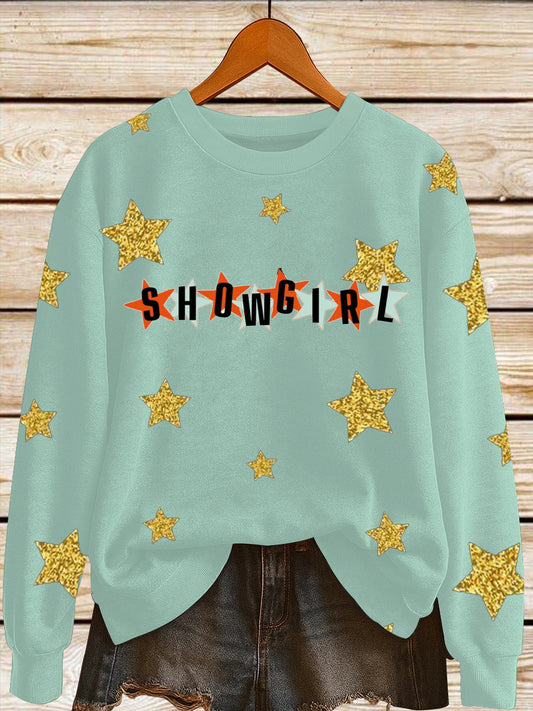 Women's The Life of A Show Girl Fan Print Sweatshirt