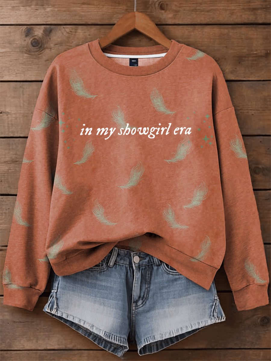 Women's Showgirl Printed Music Fan Design Sweatshirt