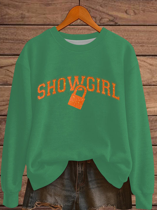 Women's The Life of A Show Girl Fan Print Sweatshirt