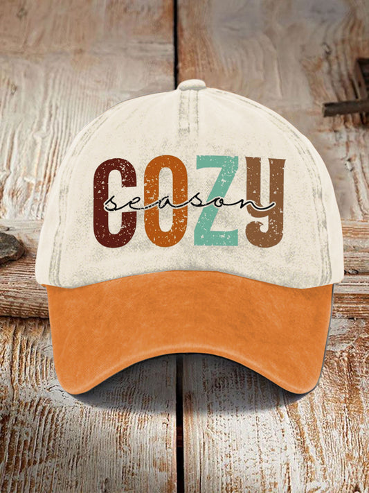 Unisex Cozy Season Design Print Cap
