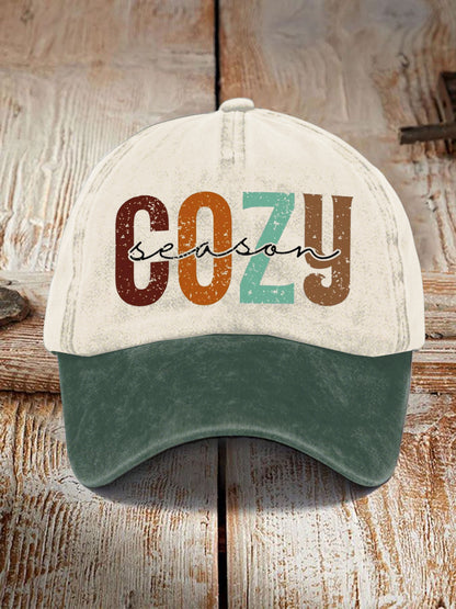 Unisex Cozy Season Design Print Cap