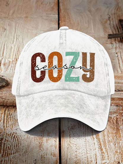 Unisex Cozy Season Design Print Cap