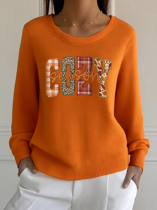 Women's Cozy Season Print Knit Top