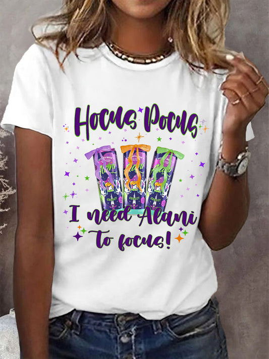 Women's Hocus Pocus I Need Alani To Focus Casual Tee