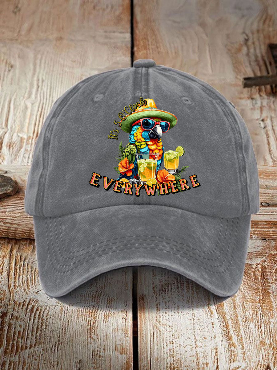 Unisex  It‘s 5 O'clock Everywhere Print Casual Print Hat
