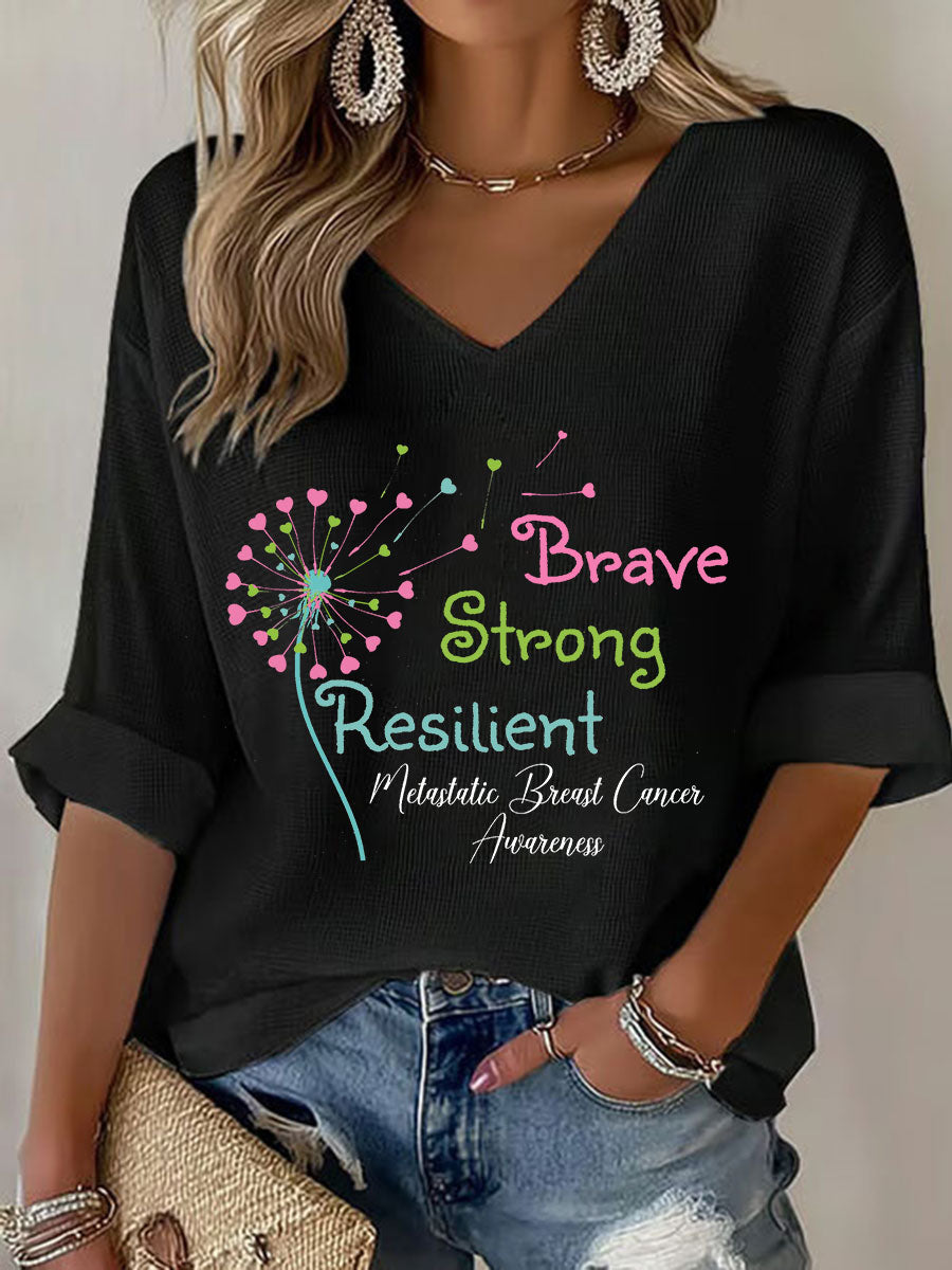 Women's Metastatic Breast Cancer Awareness Print Casual T-Shirt
