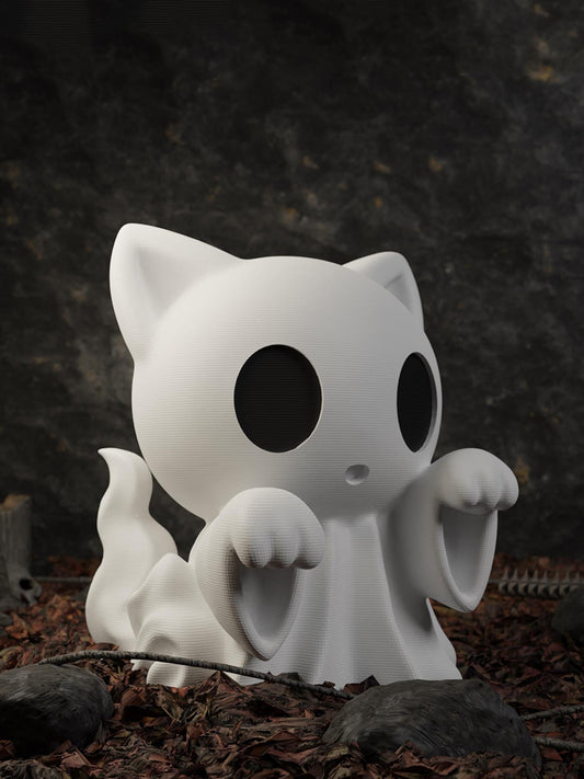 Halloween ghost cat ornaments