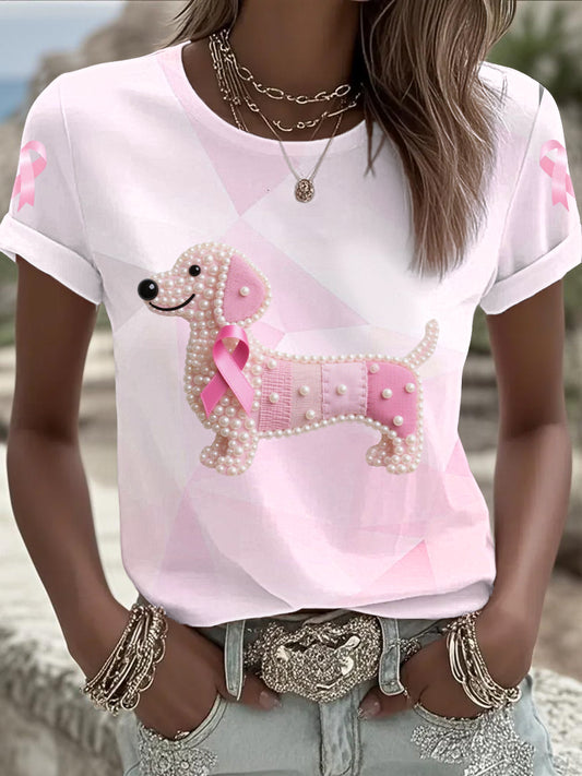 Women's Breast Cancer Printed T-shirt