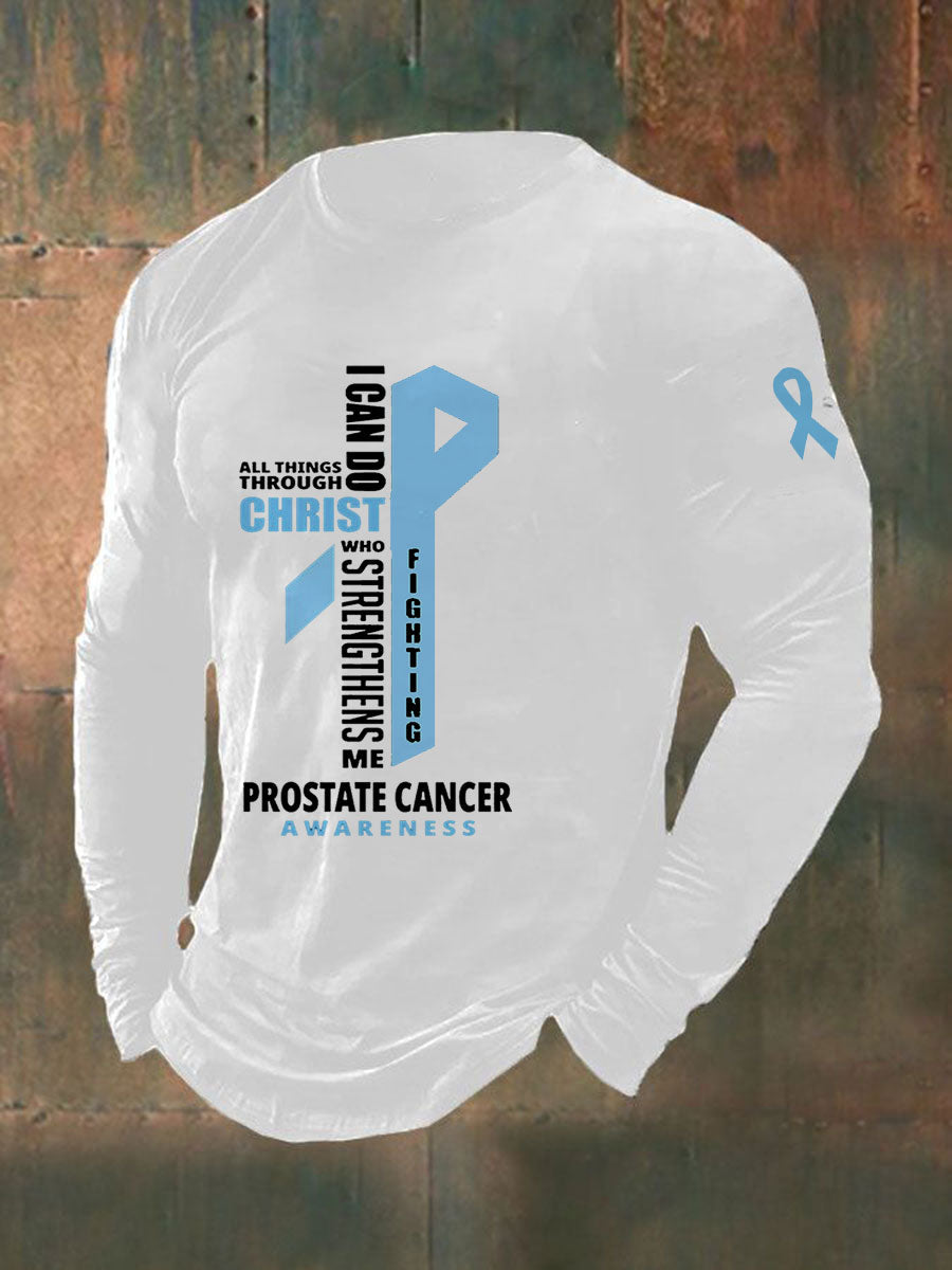 Men's Prostate Cancer Awareness Print Casual T-Shirt