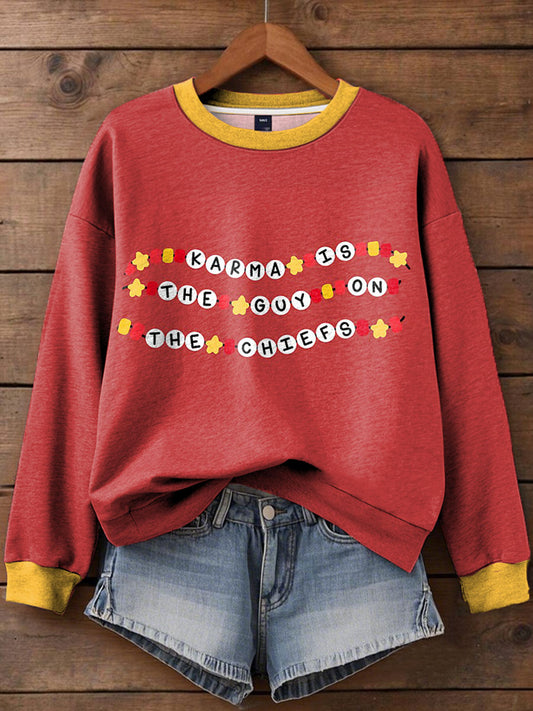 Women's Diva Engaged Era 8987 Karma Is The Guy Printed Sweatshirt