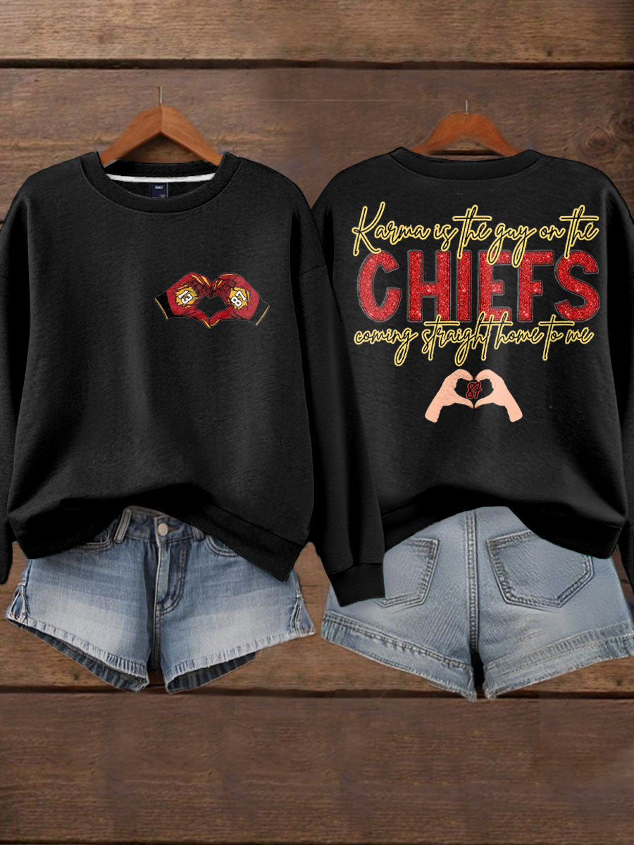 Women's Diva Engaged Era 8987 Karma Is The Guy Printed Sweatshirt