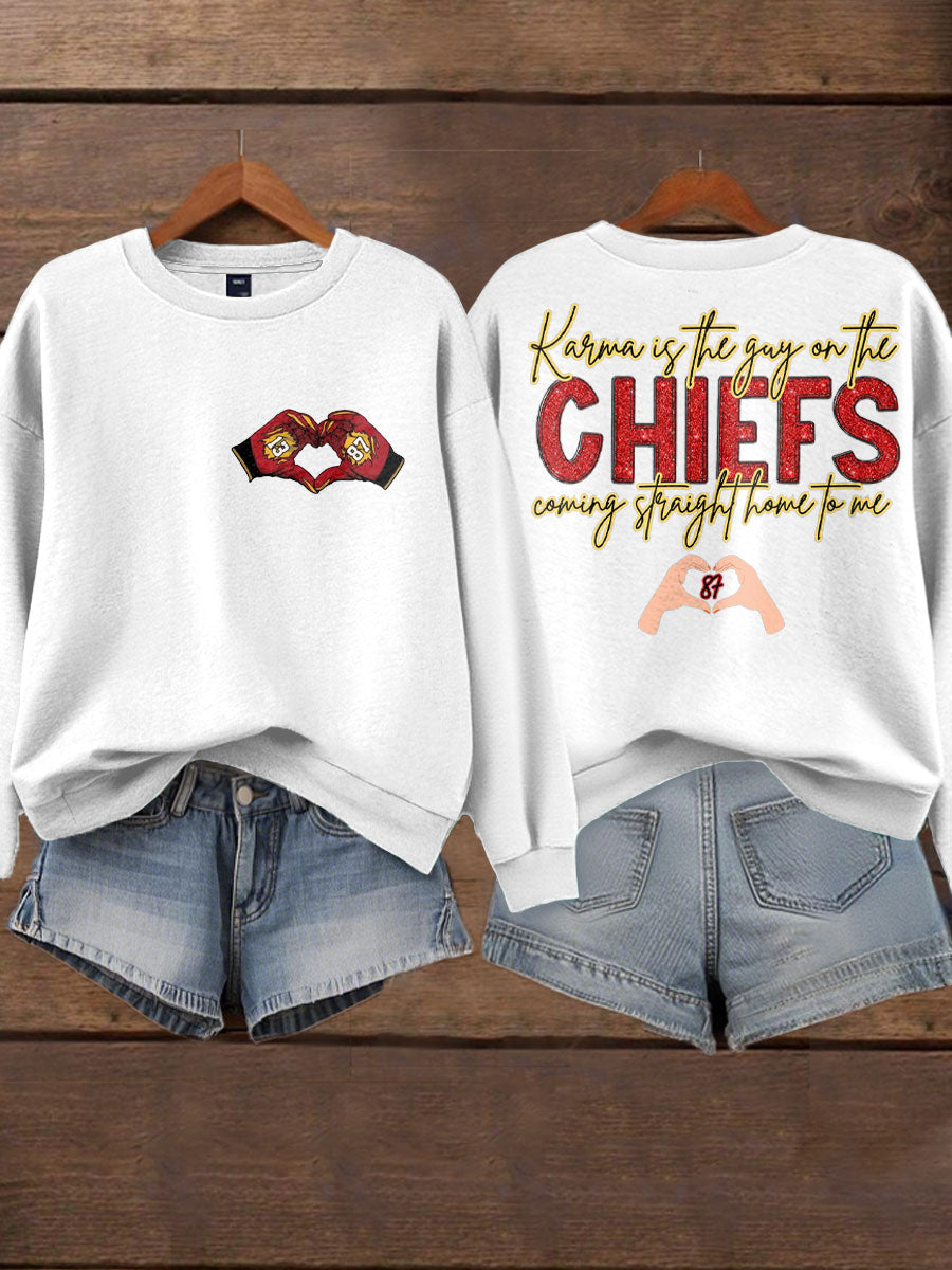 Women's Diva Engaged Era 8987 Karma Is The Guy Printed Sweatshirt