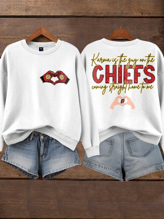 Women's Diva Engaged Era 8987 Karma Is The Guy Printed Sweatshirt