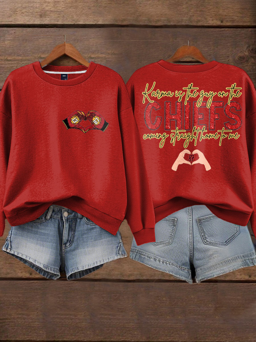 Women's Diva Engaged Era 8987 Karma Is The Guy Printed Sweatshirt