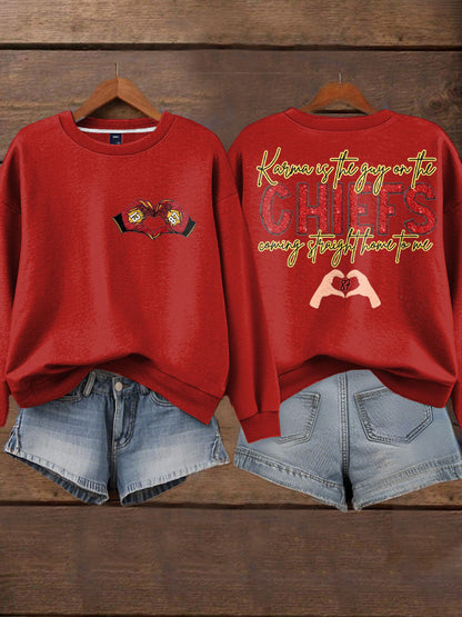 Women's Diva Engaged Era 8987 Karma Is The Guy Printed Sweatshirt