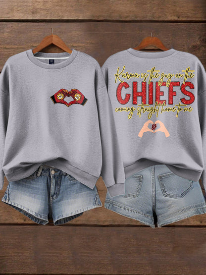 Women's Diva Engaged Era 8987 Karma Is The Guy Printed Sweatshirt