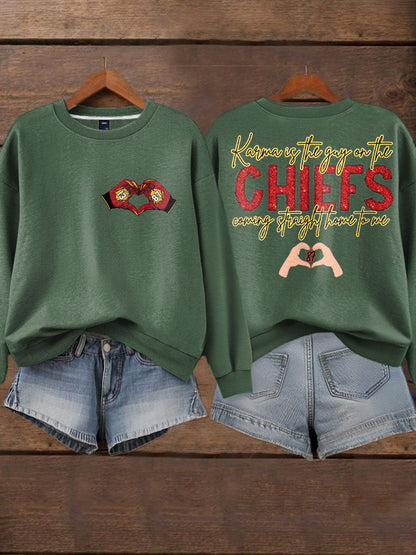 Women's Diva Engaged Era 8987 Karma Is The Guy Printed Sweatshirt