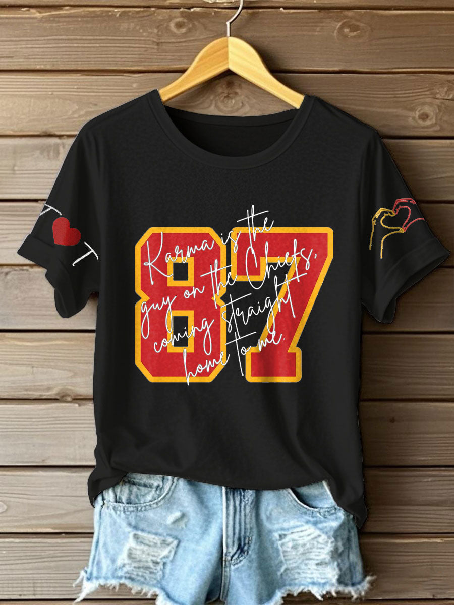 Women's Diva Engaged Era 8987 Karma Is The Guy Printed T-Shirt