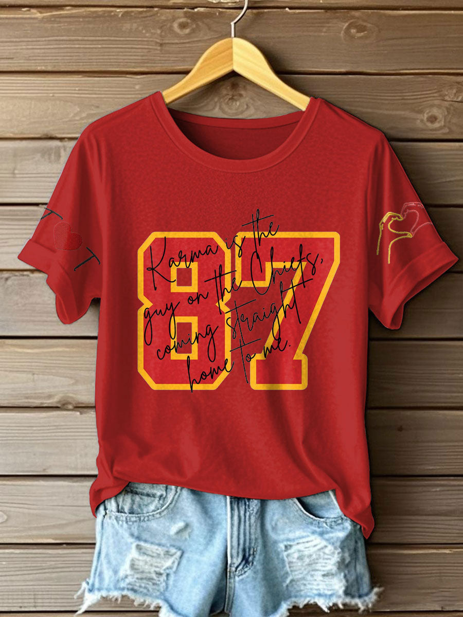 Women's Diva Engaged Era 8987 Karma Is The Guy Printed T-Shirt