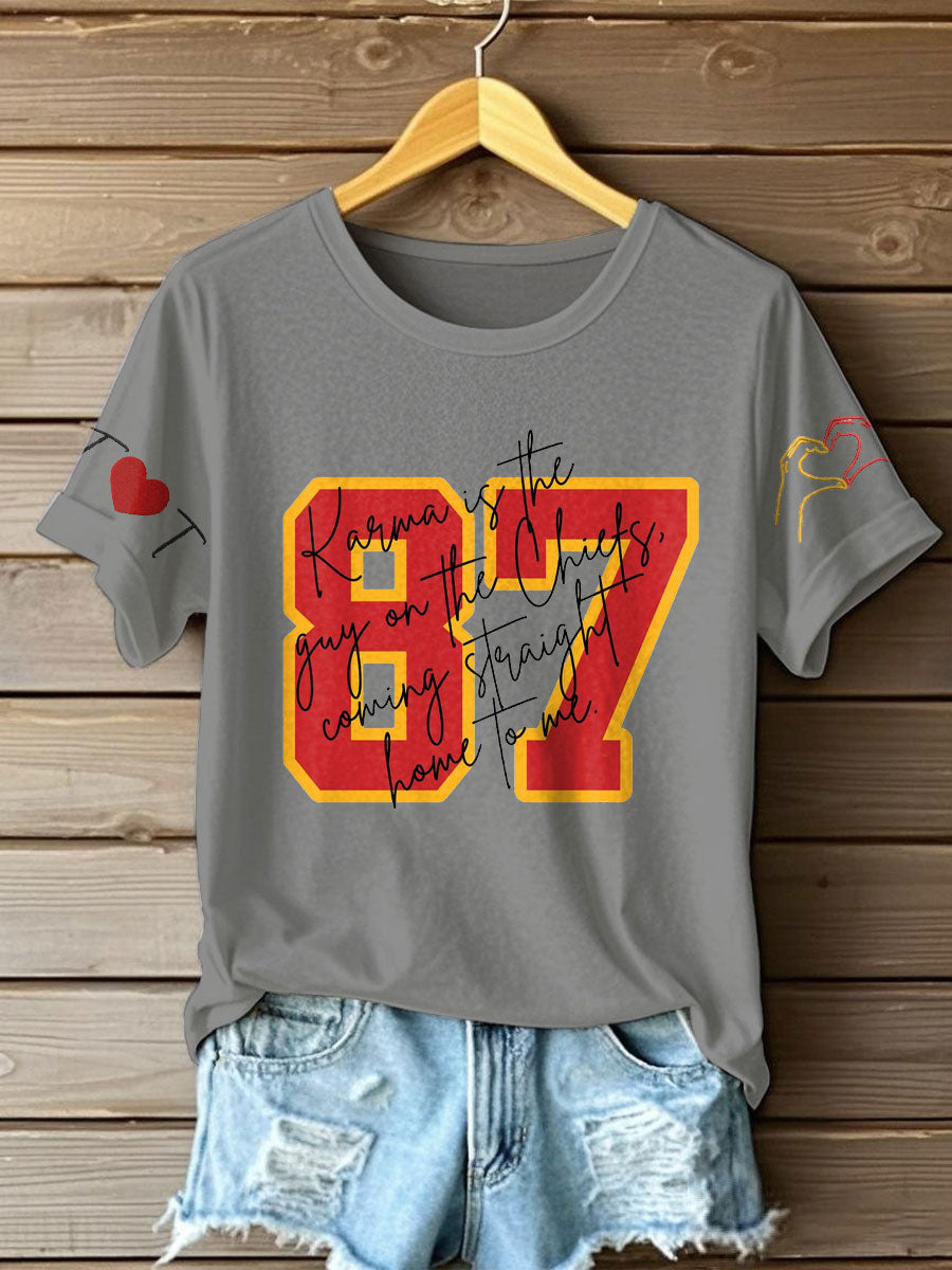 Women's Diva Engaged Era 8987 Karma Is The Guy Printed T-Shirt