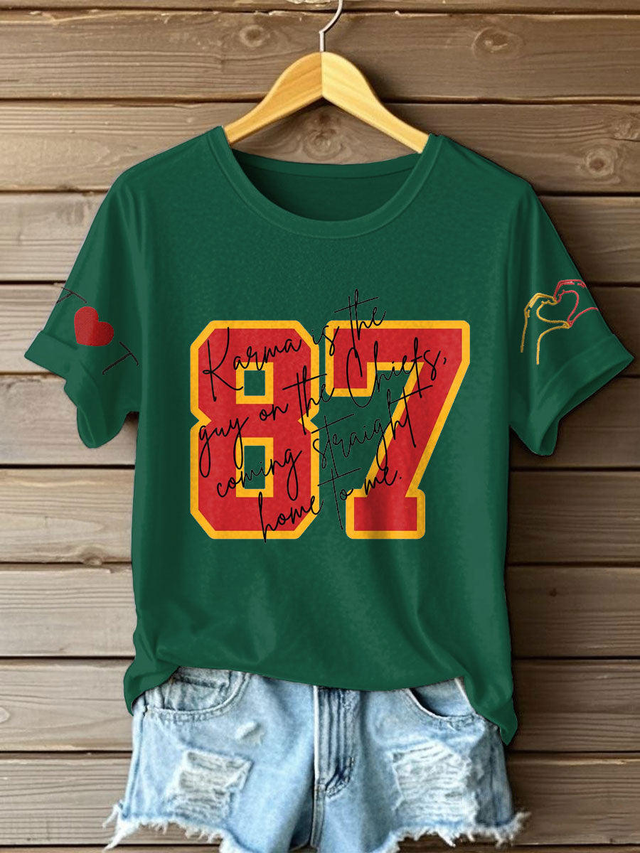 Women's Diva Engaged Era 8987 Karma Is The Guy Printed T-Shirt