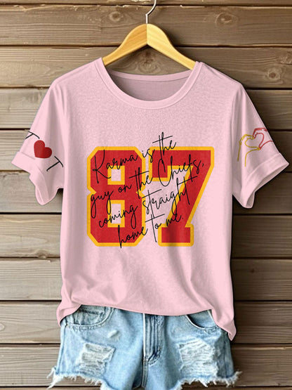 Women's Diva Engaged Era 8987 Karma Is The Guy Printed T-Shirt
