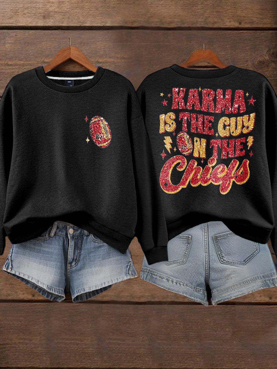 Women's Diva Engaged Era 8987 Karma Is The Guy Printed Sweatshirt