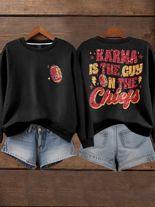 Women's Diva Engaged Era 8987 Karma Is The Guy Printed Sweatshirt