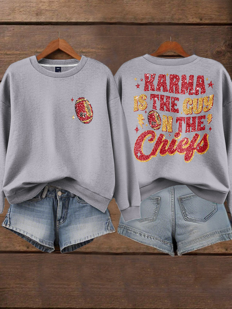 Women's Diva Engaged Era 8987 Karma Is The Guy Printed Sweatshirt