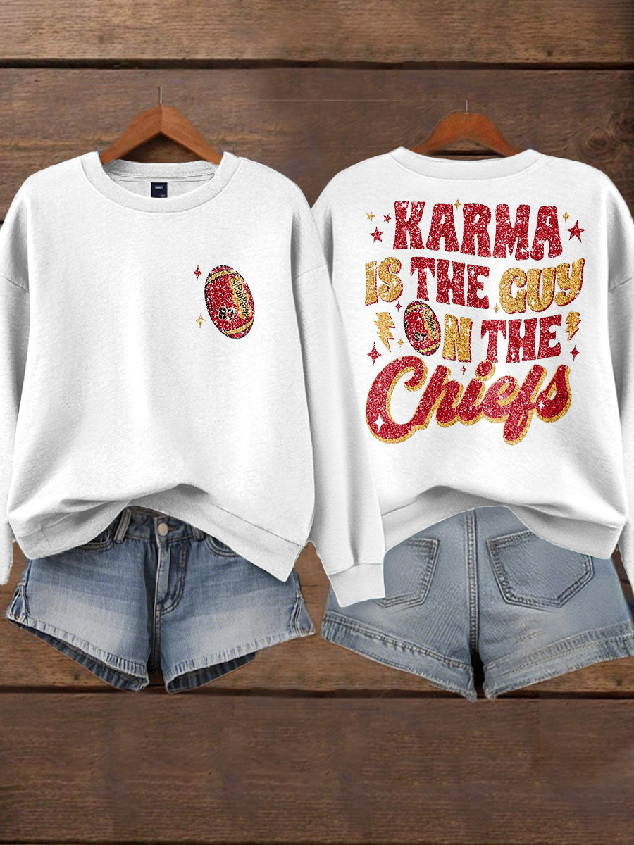 Women's Diva Engaged Era 8987 Karma Is The Guy Printed Sweatshirt