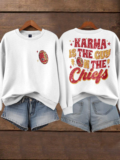 Women's Diva Engaged Era 8987 Karma Is The Guy Printed Sweatshirt