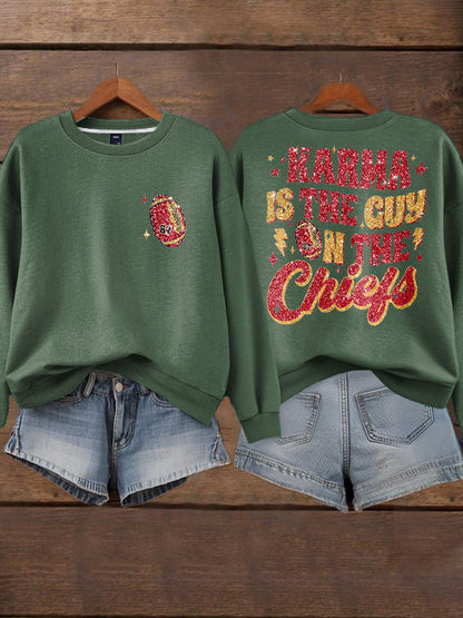 Women's Diva Engaged Era 8987 Karma Is The Guy Printed Sweatshirt