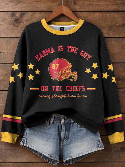 Women's Diva Engaged Era 8987 Karma Is The Guy Printed Sweatshirt